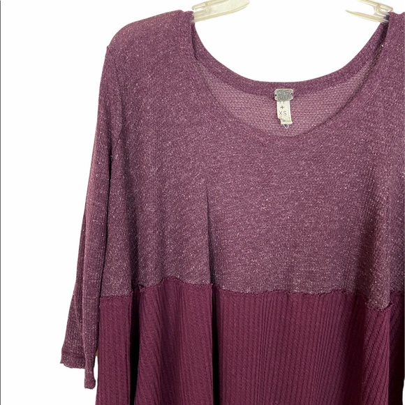 Free People Half & Half Thermal Waffle Knit Top XS - Picture 5 of 7